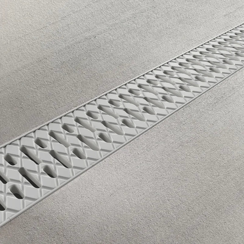 4 Inch Trench Drain System with Grate - Ivory Color - Easy 2 Channel (5)