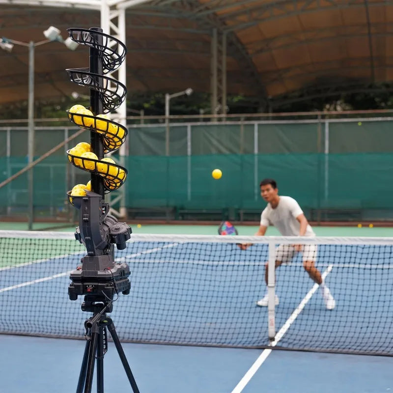 3806PBH Pickleball Machine With Oscillating Base, Adjustable Speed, Auto Swing Launch Port, Battery/AC Powered, Suitable