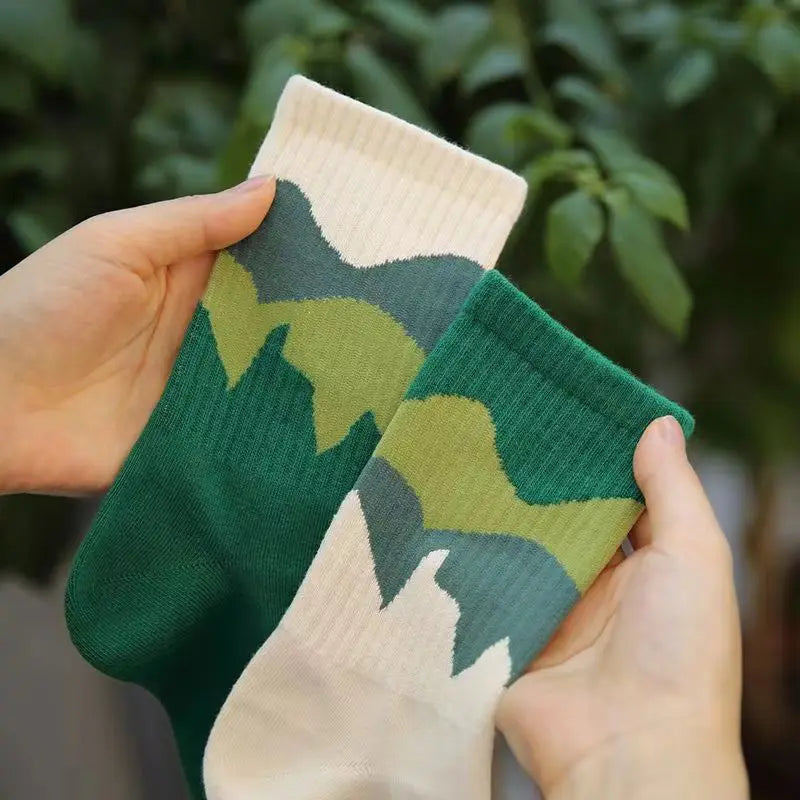 1/4 Pairs Men's and women's casual socks, asymmetrical niche mid length socks,  Japanese socks, couple sports socks