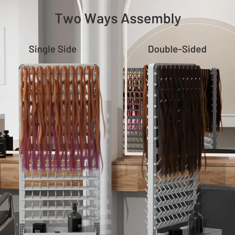 2-sided 280 Pegs Braiding Rack, Adjustable Hair Racks With Tray And 17 Braiding Tools, Braid Rack For Braiders, Hair Separator