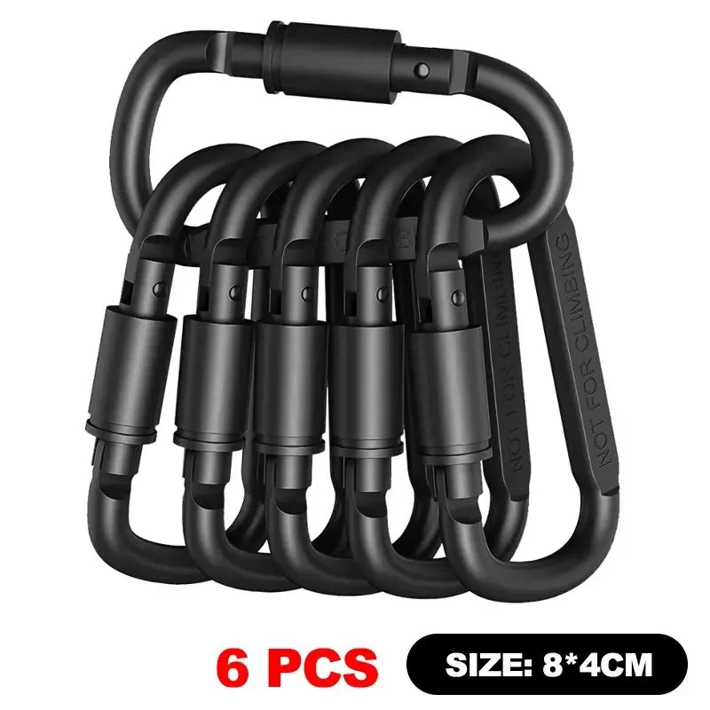 4-6PCS Carabiner Set For Key Camping Survival EDC Outdoor Keychain Clip  Alloy Aluminum Tactical Caribiner Hook Karabiners