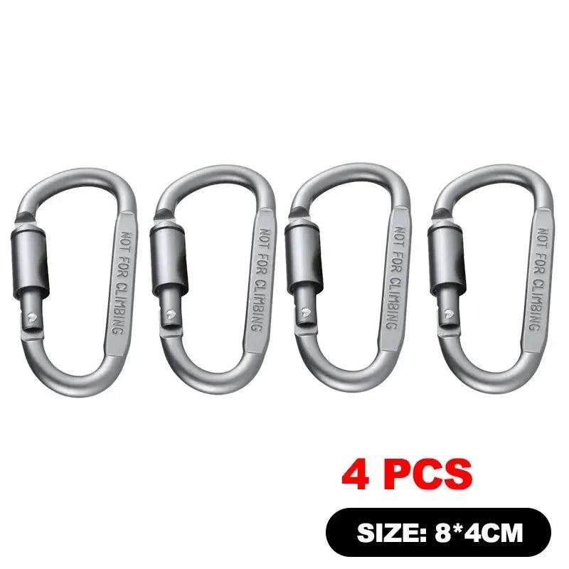 4-6PCS Carabiner Set For Key Camping Survival EDC Outdoor Keychain Clip  Alloy Aluminum Tactical Caribiner Hook Karabiners