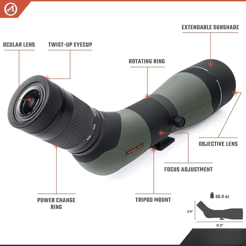 2025 HOT Argos HD 20-60x85 Spotting Scope - 45 Degree, Green/Black 2025