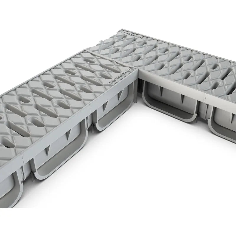 4 Inch Trench Drain System with Grate - Ivory Color - Easy 2 Channel (5)