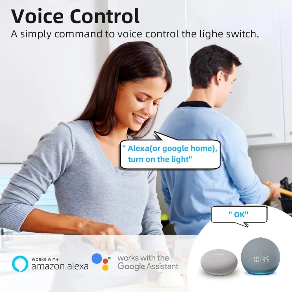 16A Wifi Switch Mini 2-Way Control Smart Switch Works With Alexa Google Home Support Smart Life APP Timer Breaker Module