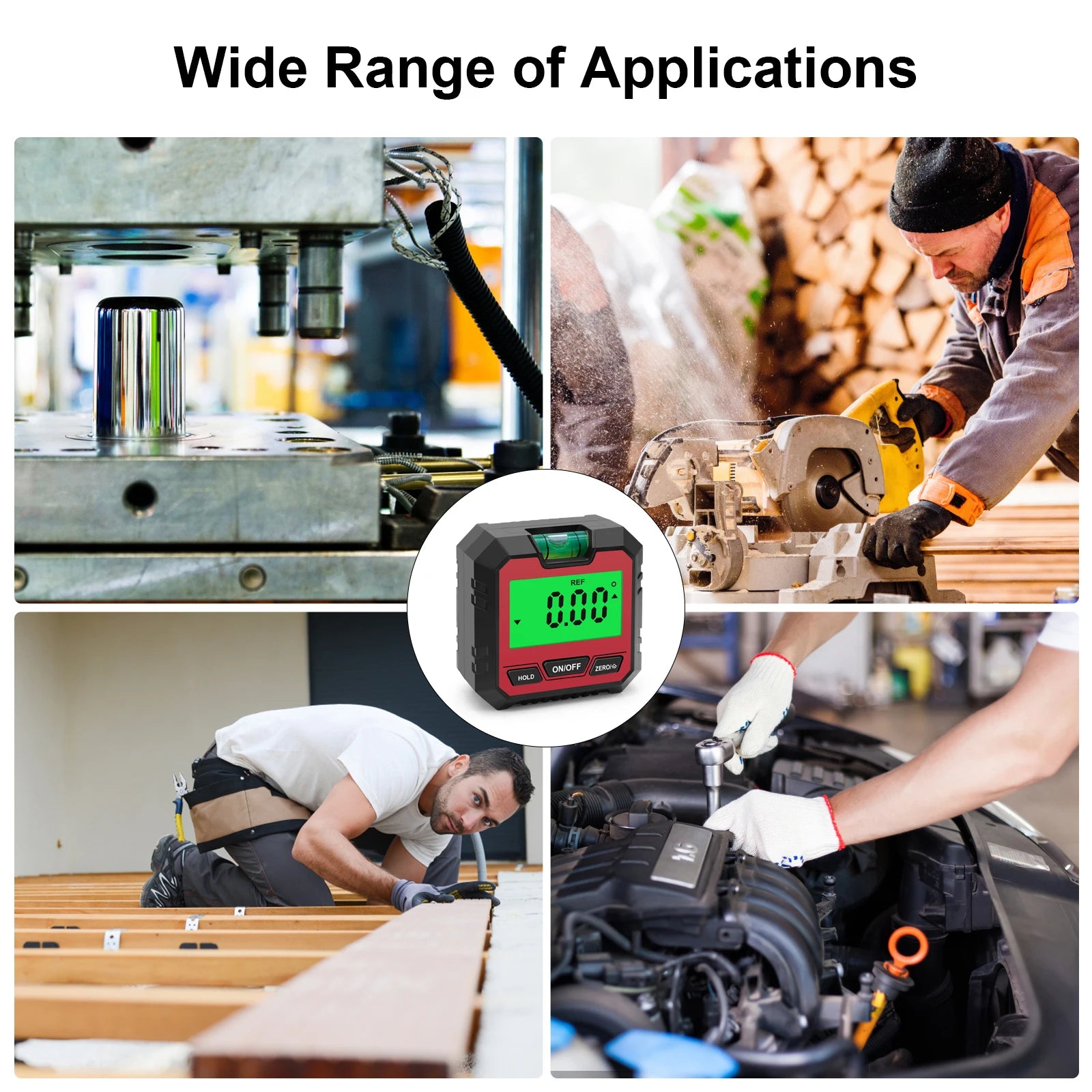 360 Degree Digital Angle Finder Level Box Protractor Bevel Ruler Gauge Inclinometer with Magnetic Based Backlight
