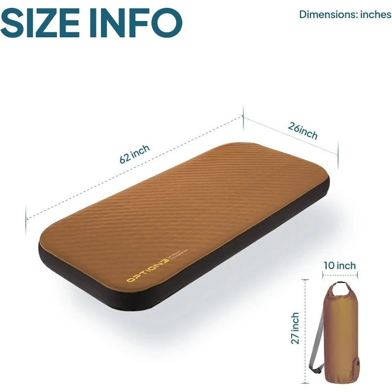 Air & Foam Camping Mattress, Self-Inflating Sleeping Pad, 4.5" Thick, With Air Pump, Full