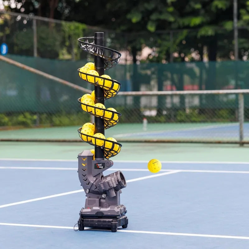 3806PBH Pickleball Machine With Oscillating Base, Adjustable Speed, Auto Swing Launch Port, Battery/AC Powered, Suitable