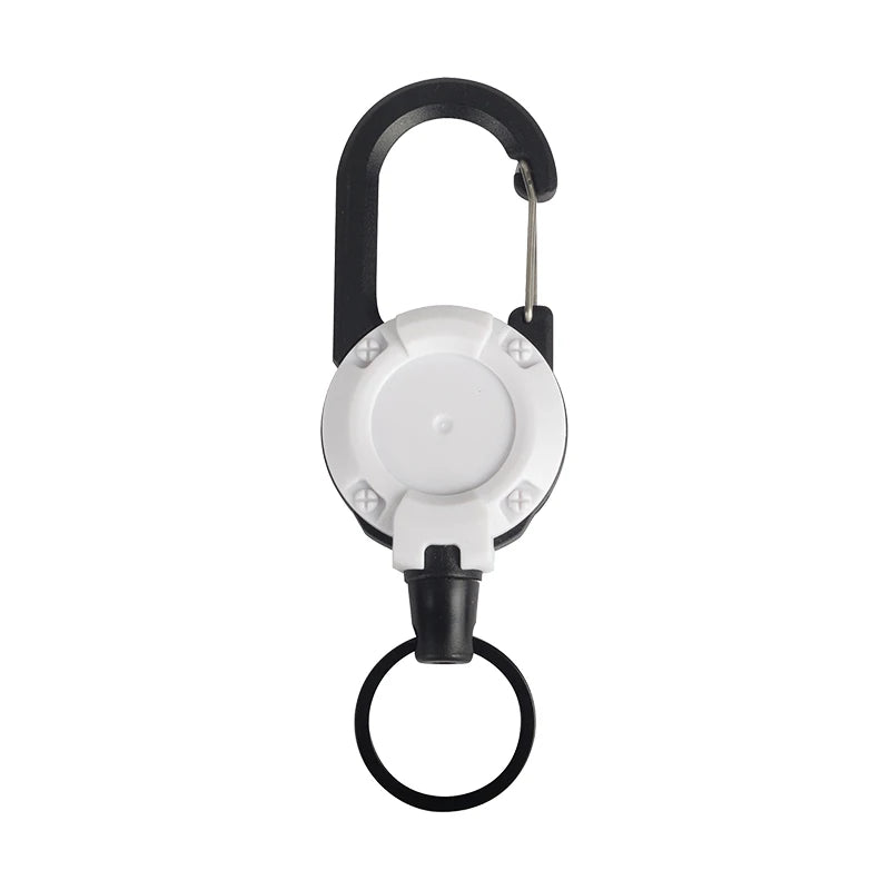 1pcs Heavy Duty Retractable Pull Badges ID Reel Carabiner Key Chain Steel Wire Rope Buckle Key Holder Outdoor Keychain Tools