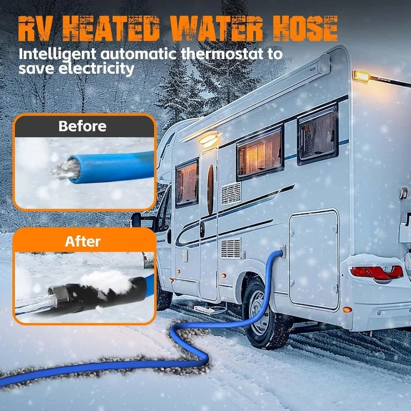 50FT Heated Water Hose -45 ℉ Antifreeze Drinking Garden Hose, RV Accessory