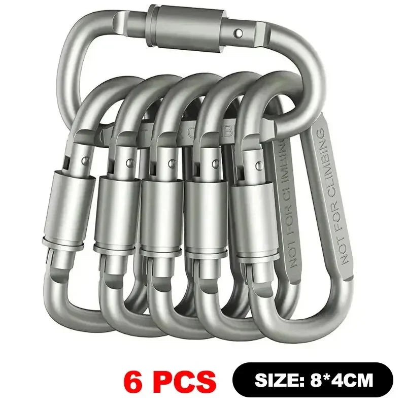 4-6PCS Carabiner Set For Key Camping Survival EDC Outdoor Keychain Clip  Alloy Aluminum Tactical Caribiner Hook Karabiners