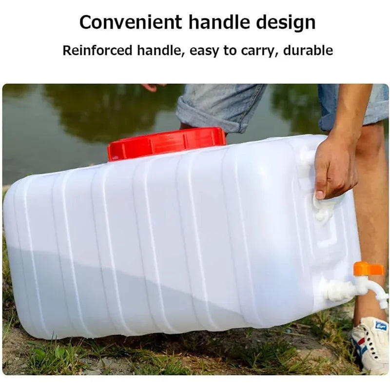 20 Gallon Portable Water Tank With Spigot&Hose, Water Storage Container For Camping, RV, Truck, Emergency Preparedness