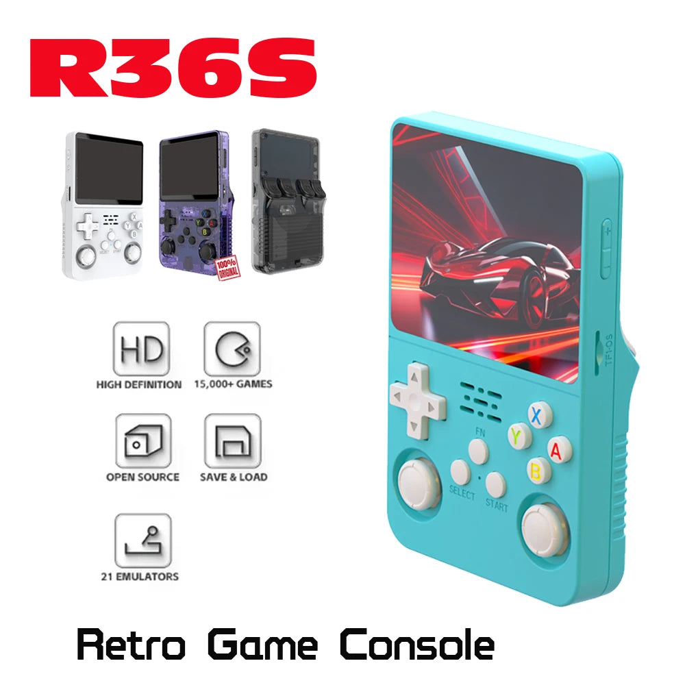 Open Source R36S Video Game Console Linux System 3.5 Inch IPS Screen Retro Handheld Portable Pocket Video Player Boy Gift 64G