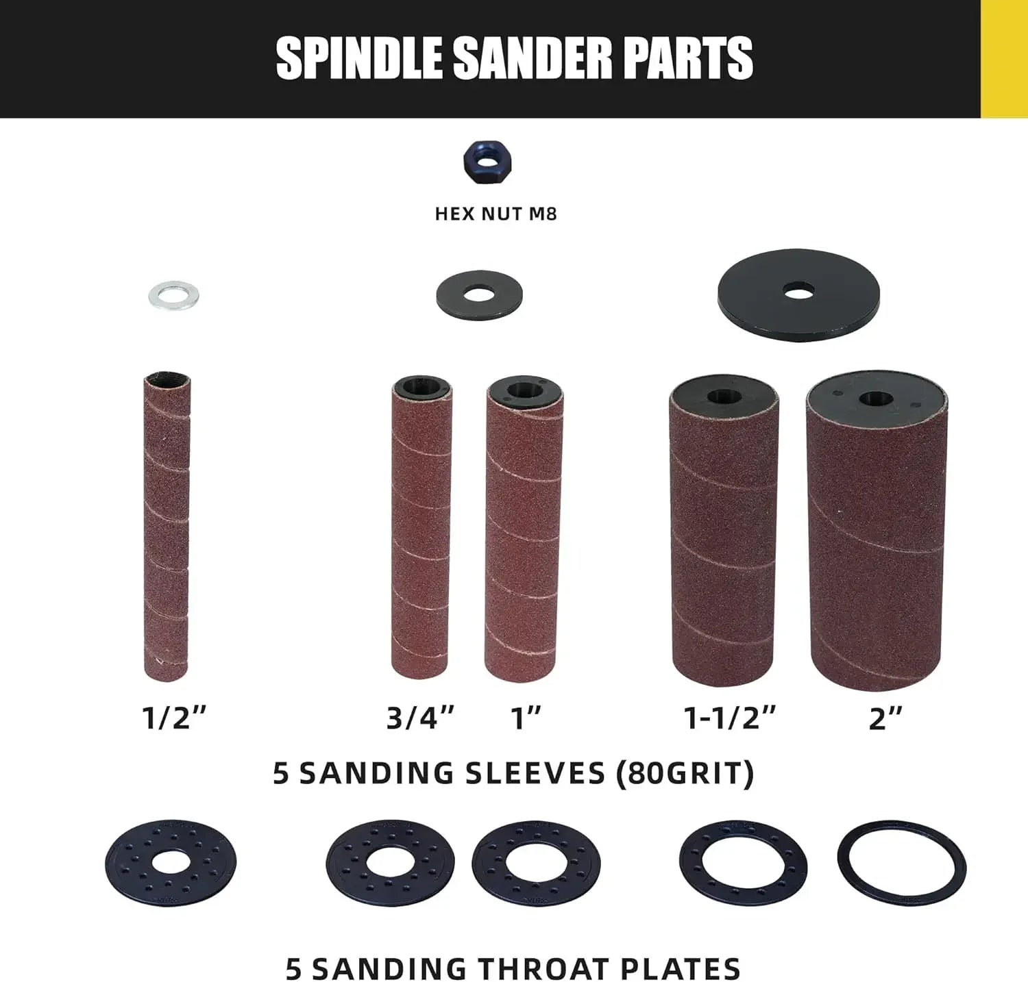 4A Variable Speed Oscillating Belt and Spindle Sander - 4x24” Belt, 5 Sanding Sleeves,
