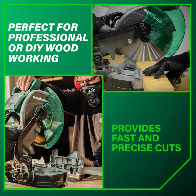 10-Inch Compound Miter Saw, 15-Amp Power Saw With Large 10-Inch Table, Precision Miter Angles, Single Bevel 0-45°