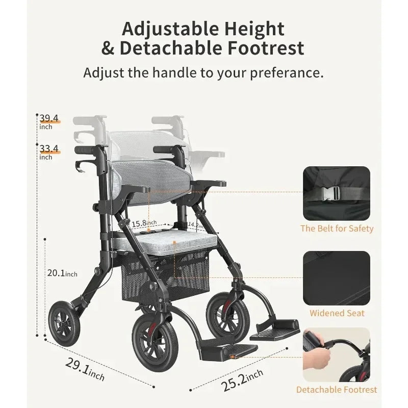 Rollator Walkers for Seniors with Seat