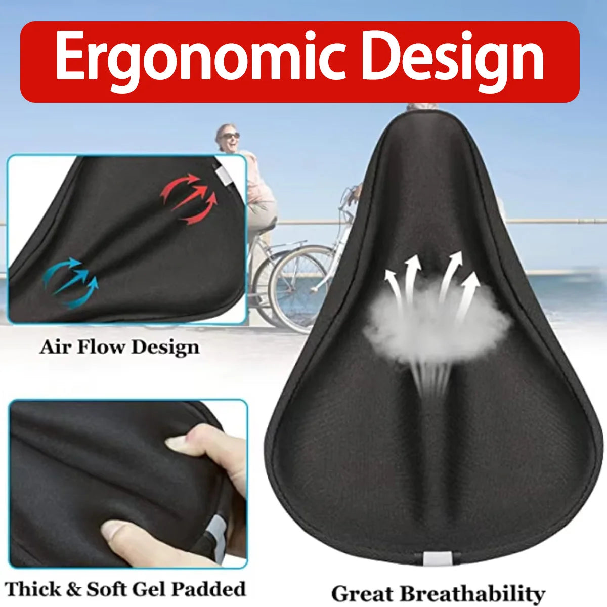Thickened Soft Gel Bicycle Seat Cover
