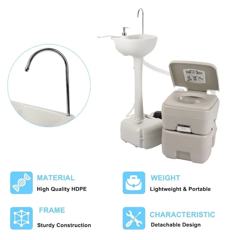 Complete 5-Gallon Hand Washing and 5.3-Gallon Flushing Station