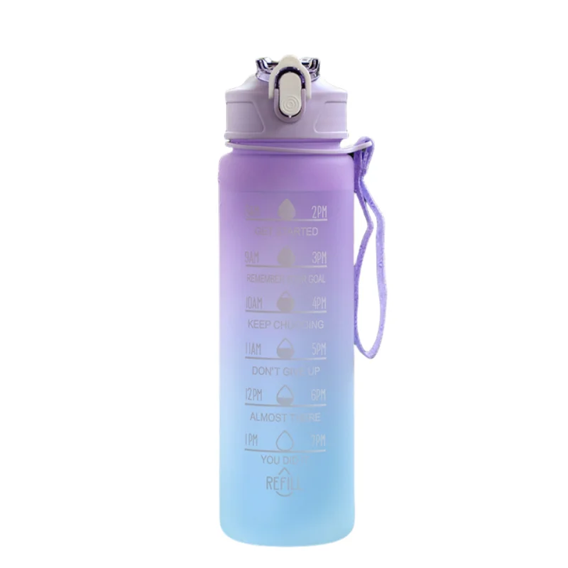 Sports Water Bottle with Time-Tracking Straw
