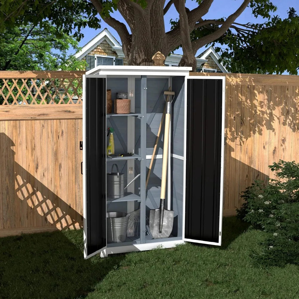 Wood & Metal Garden Shed with Waterproof Roof