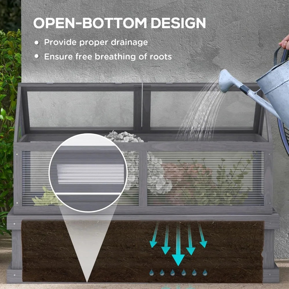 Raised Garden Bed with Polycarbonate Greenhouse