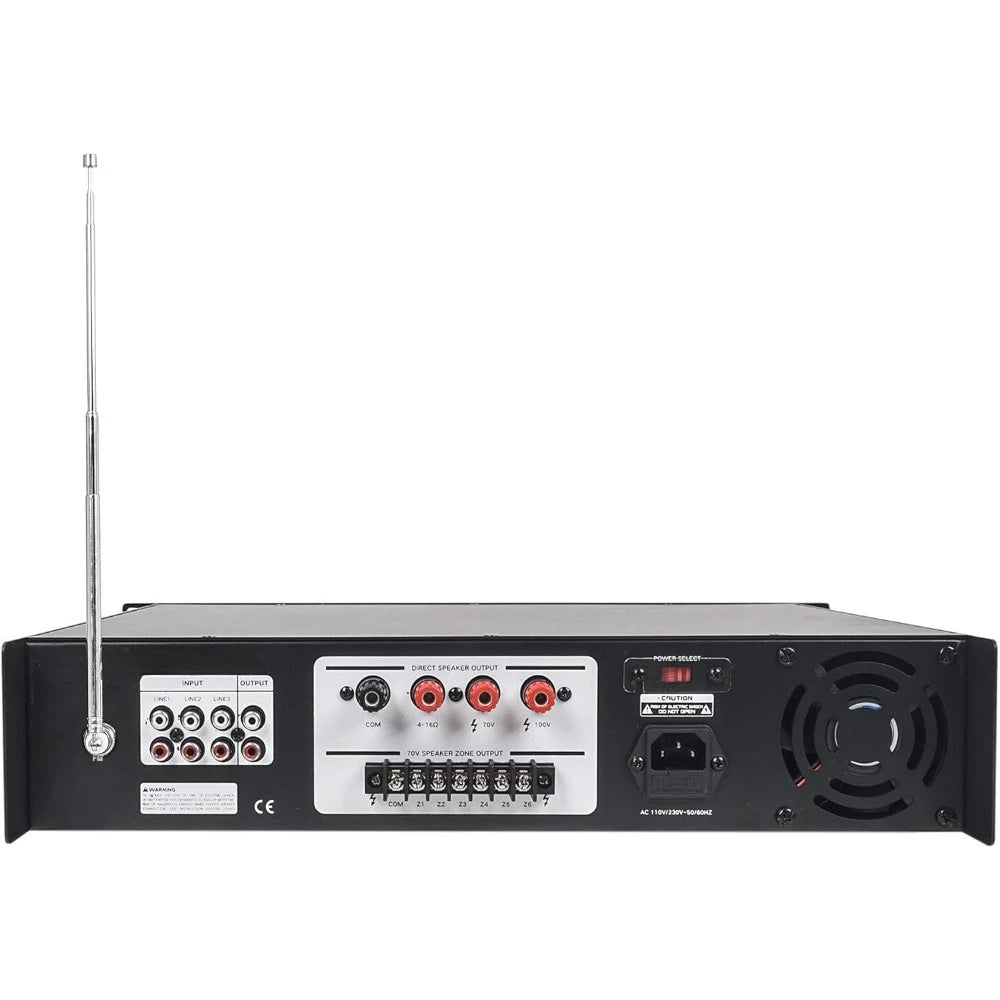 360W 6-Zone Commercial Power Amplifier with Bluetooth