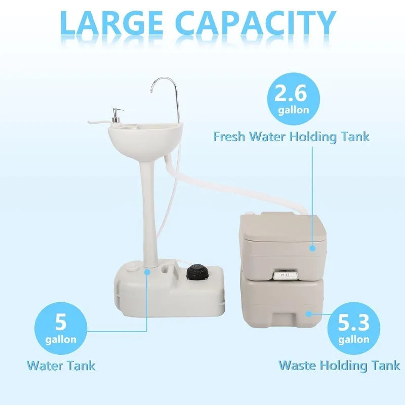 Complete 5-Gallon Hand Washing and 5.3-Gallon Flushing Station