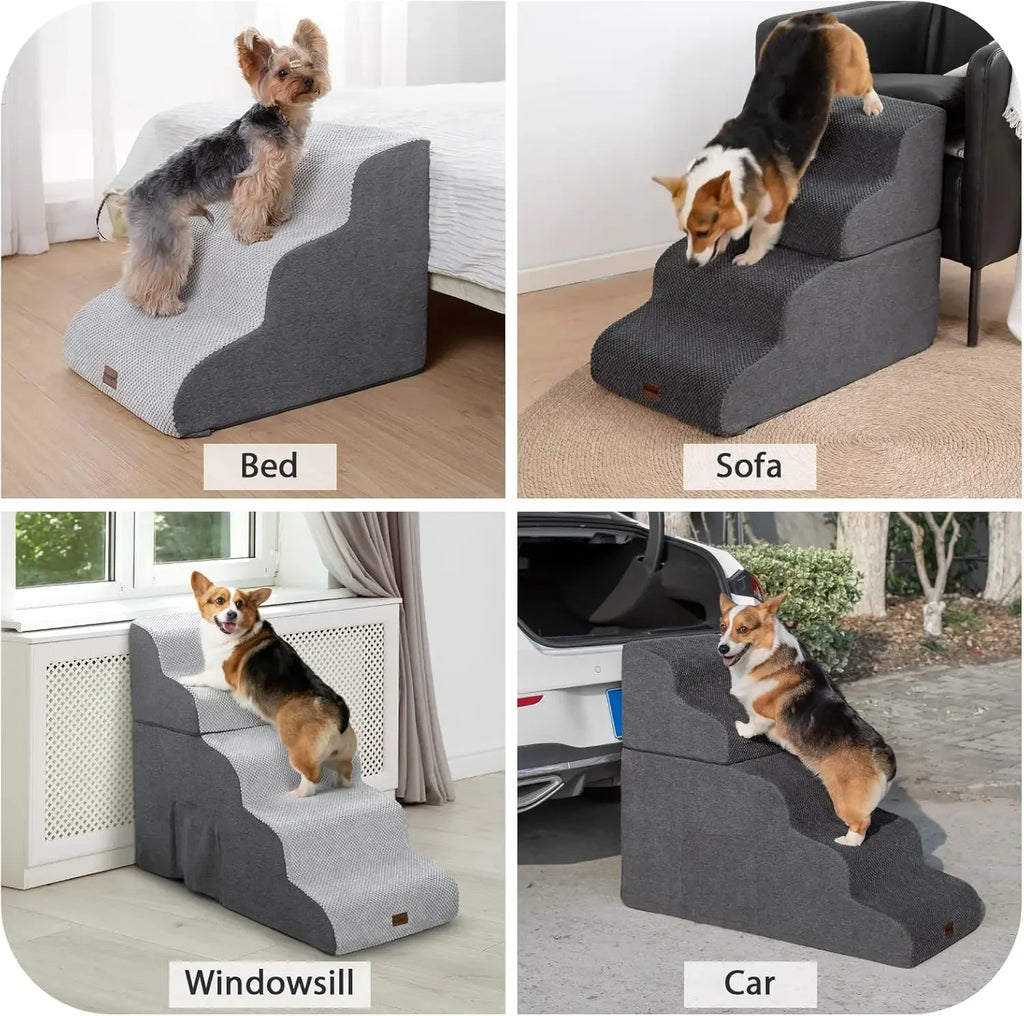 4-Step Foldable Pet Stairs for Small Dogs & Cats