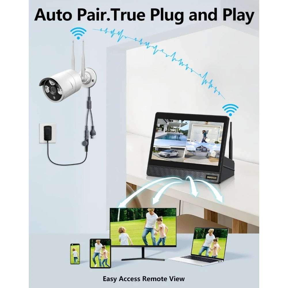 2K 3.0MP Wireless Outdoor Security Camera System