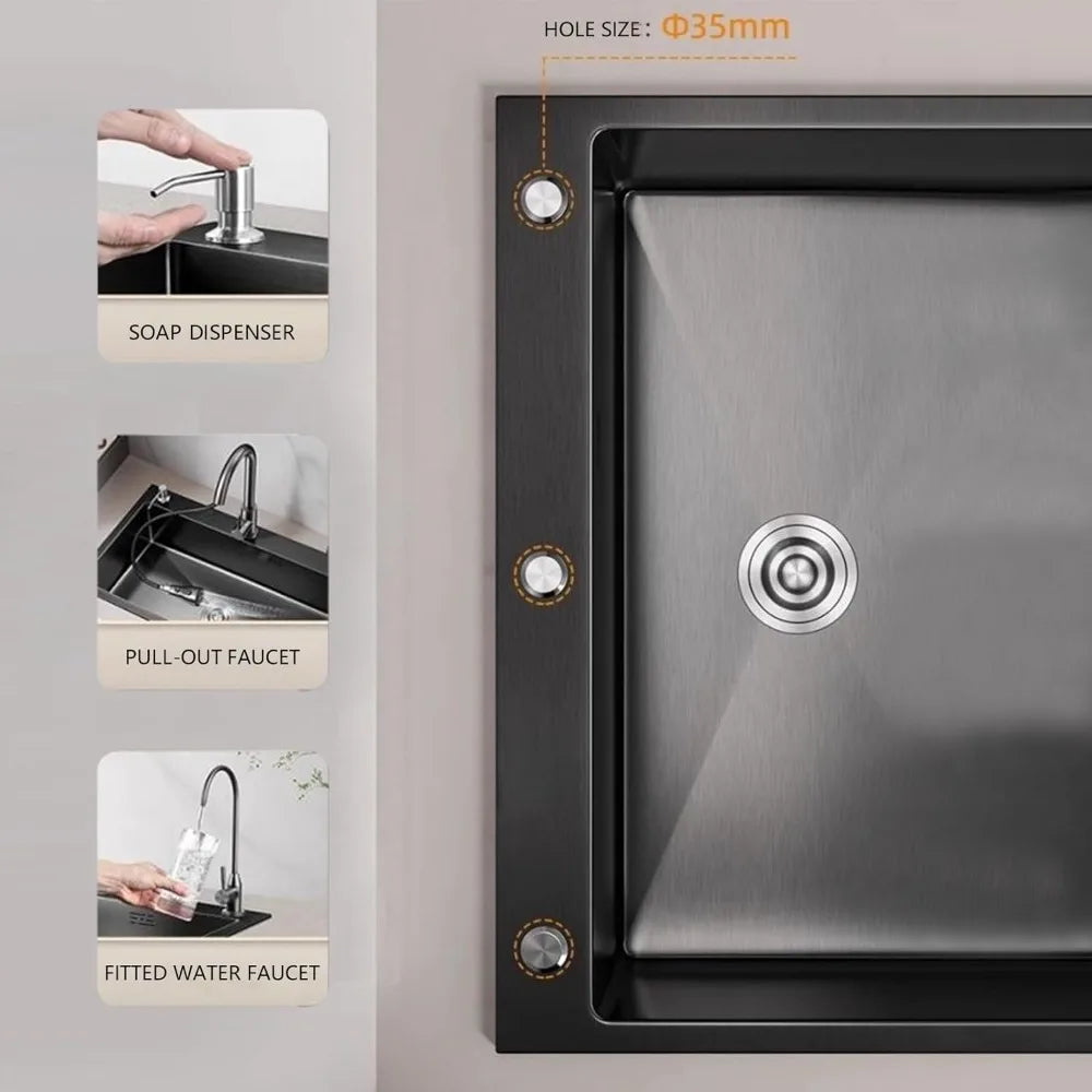 Kitchen & Bath Fixtures Black Kitchen Workstation Sink