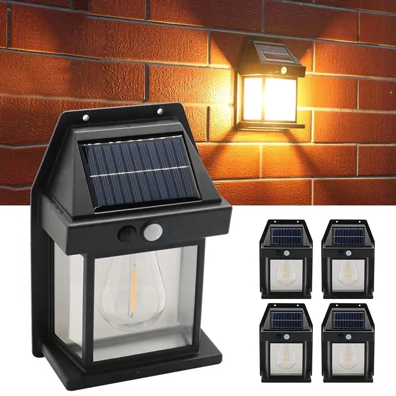 Solar Tungsten Night Lamp Intelligent Motion Sensor Wall Lamp