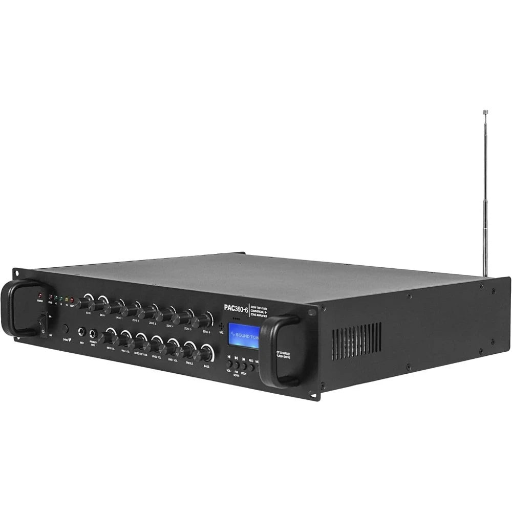 360W 6-Zone Commercial Power Amplifier with Bluetooth