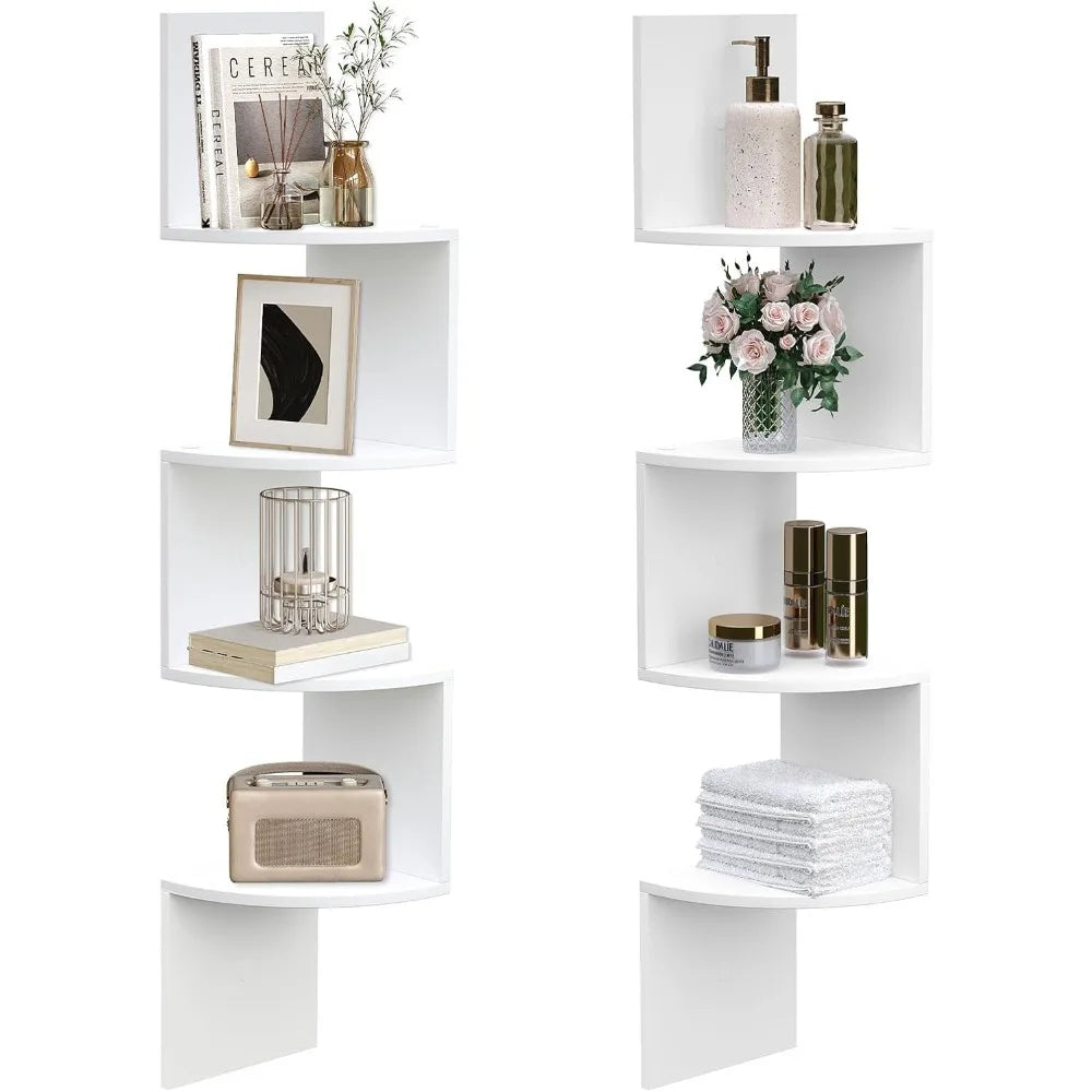 Set of 2 Floating 4-Tier Shelves