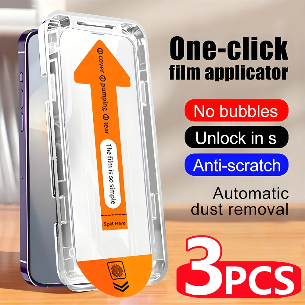 3Pcs Oleophobic Coating Dust Free Easy Installation Screen Protector