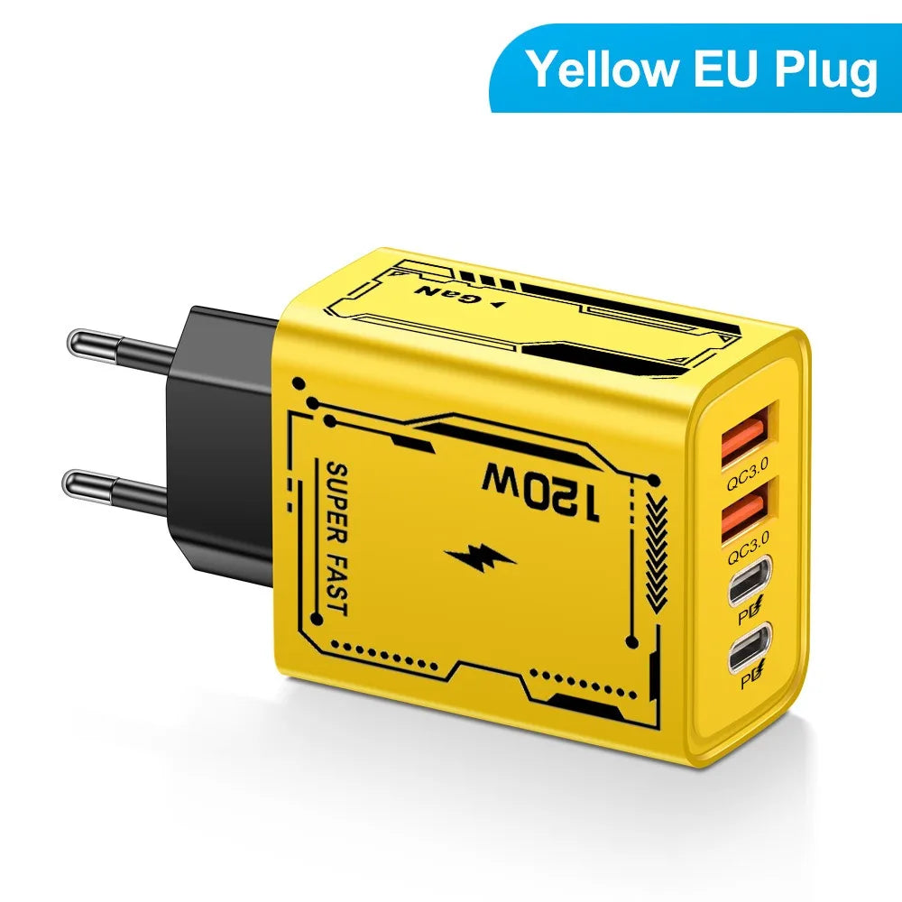 USB Type-C PD 120W Fast Charger Wall Adapter