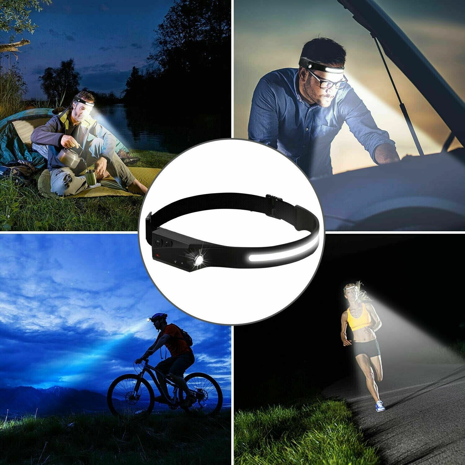 LED Headlamp USB Rechargeable