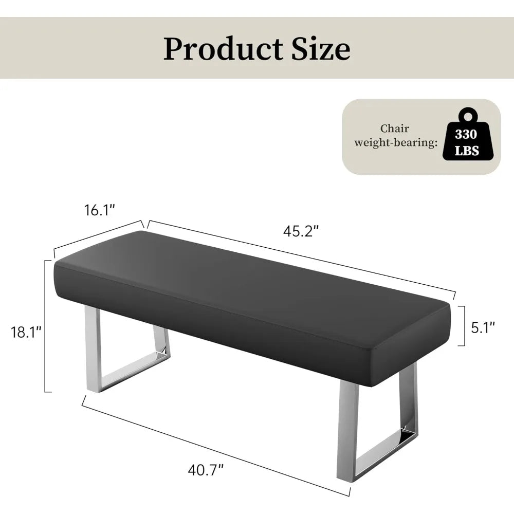 Upholstered Bedroom Bench with Metal Legs