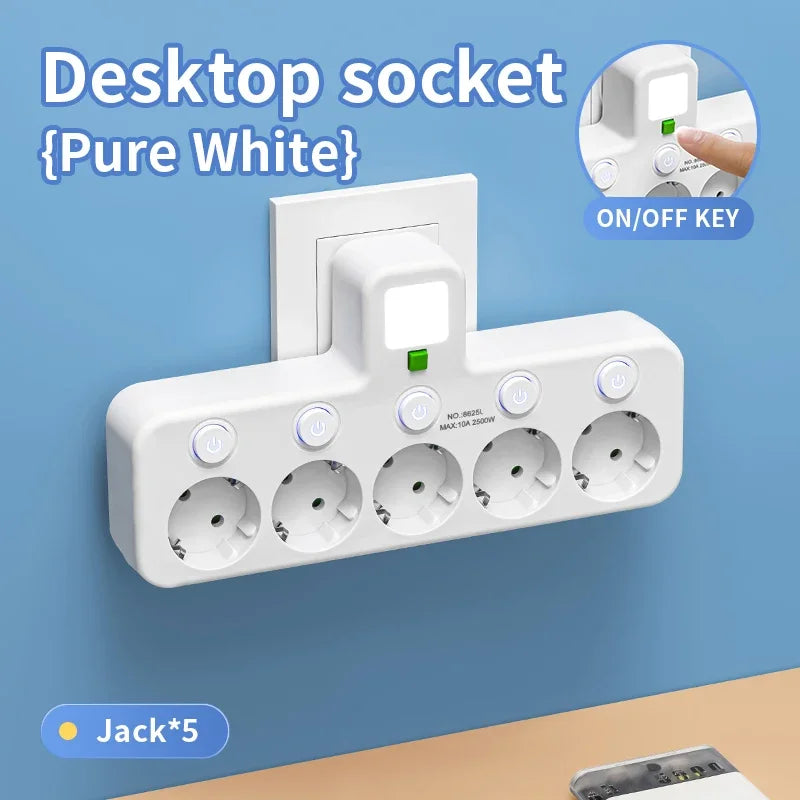 5 Sockets with Optional USB & Type-C Ports