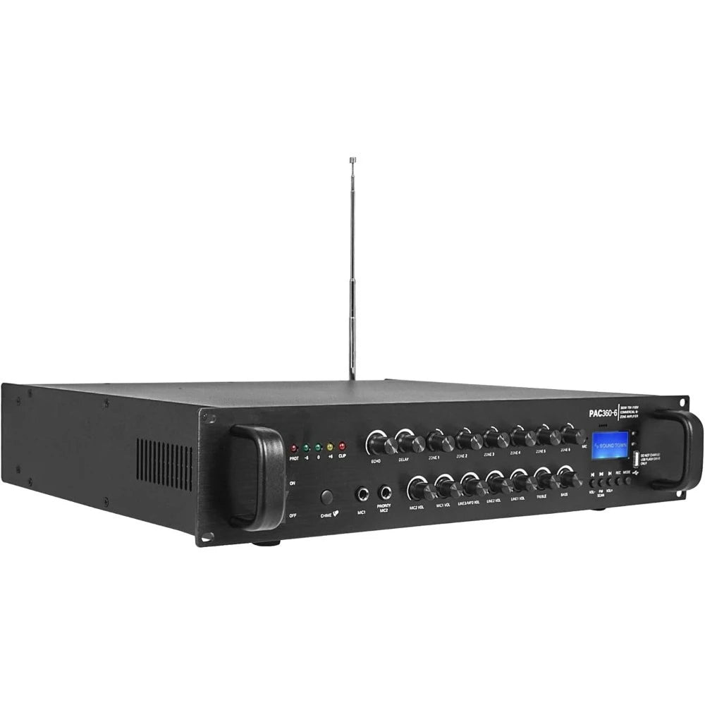 360W 6-Zone Commercial Power Amplifier with Bluetooth