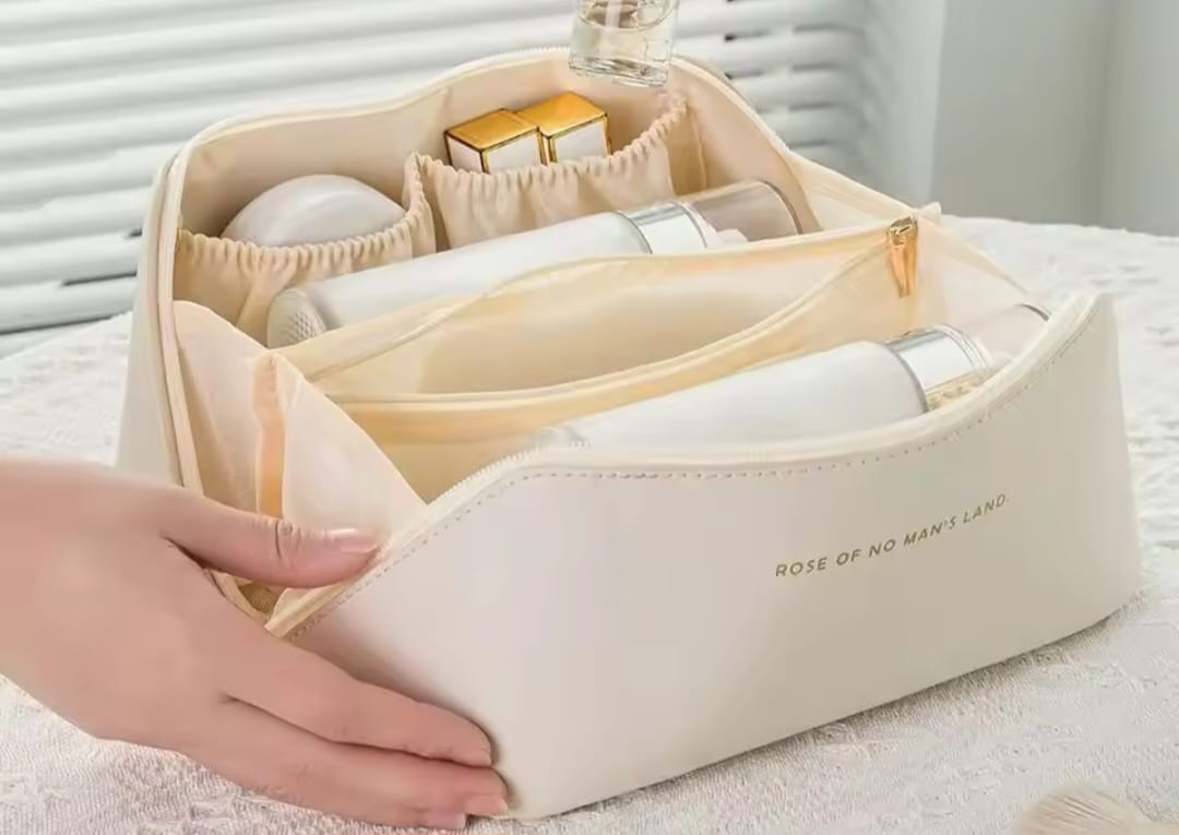 PU Leather Large-capacity Travel Cosmetics Storage Bag