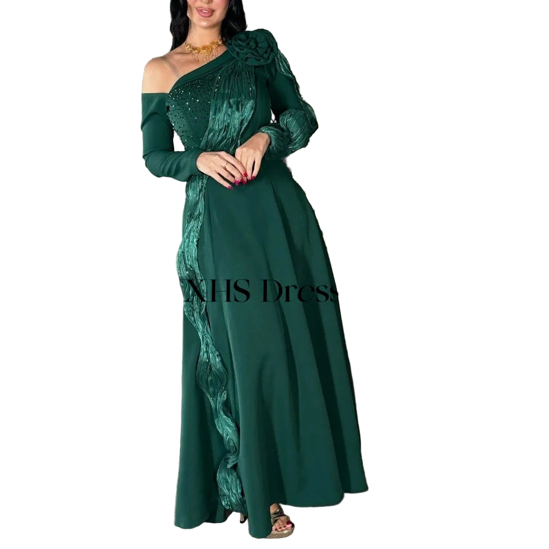 A-Line Luxury One-Shoulder Evening Dresses