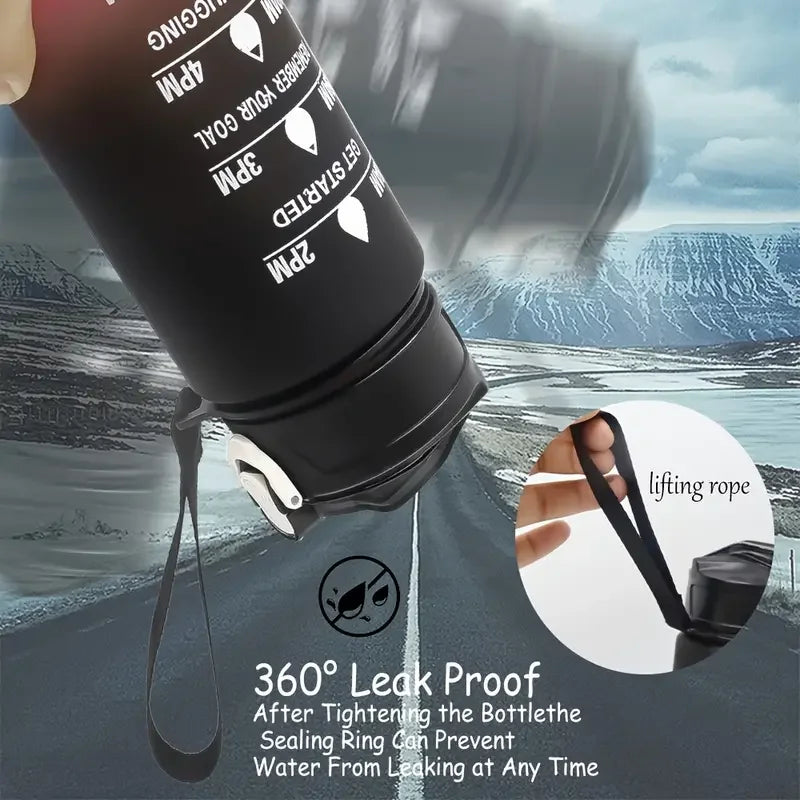 Sports Water Bottle with Time-Tracking Straw