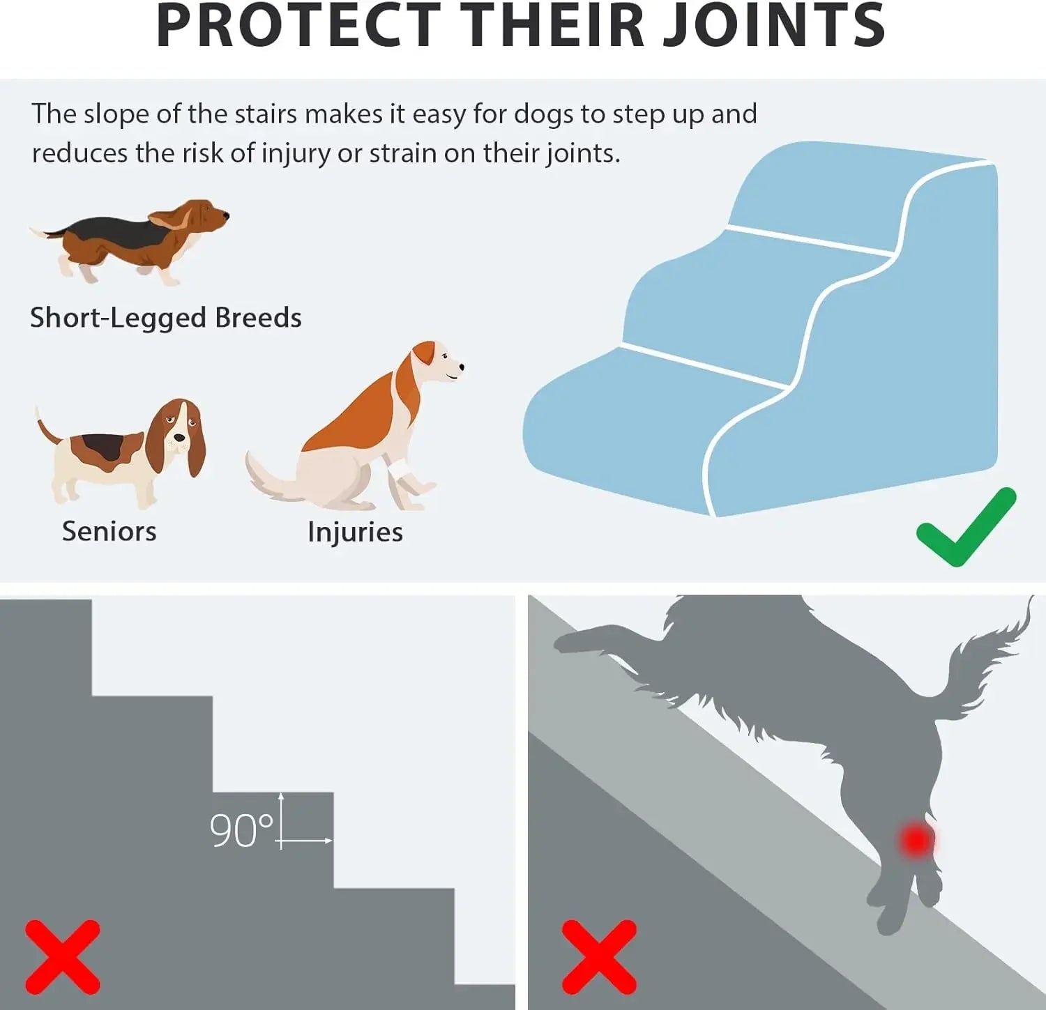 4-Step Foldable Pet Stairs for Small Dogs & Cats