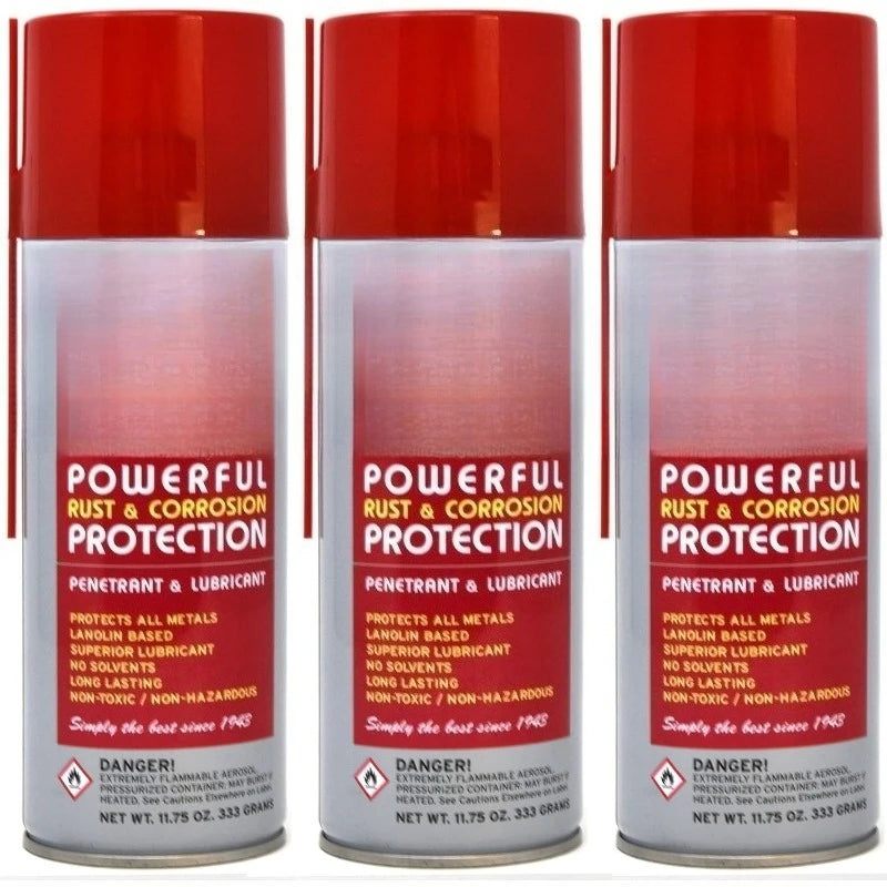 (3 Aerosol Cans) Rust & Corrosion Protection; Metal Surface Penetrant & Lubricant, Marine, Automotive, Industrial
