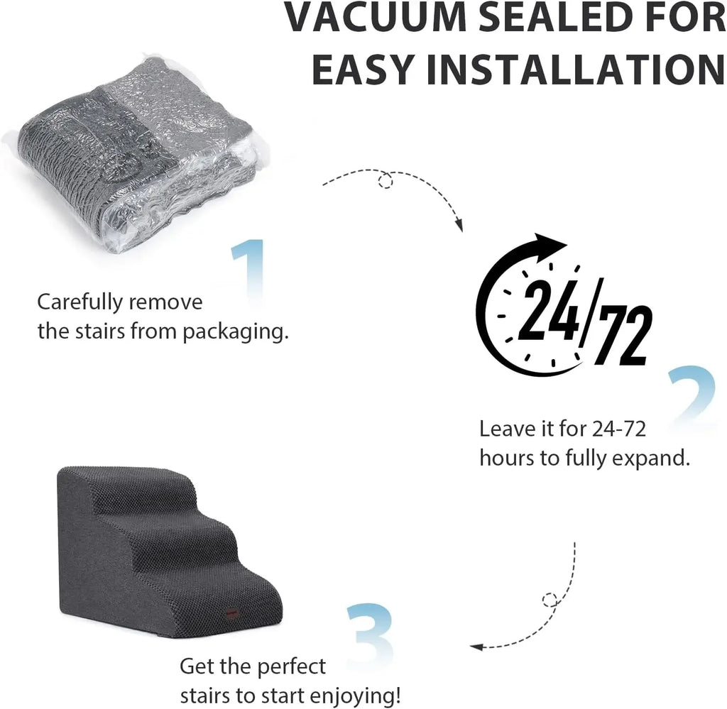 4-Step Foldable Pet Stairs for Small Dogs & Cats