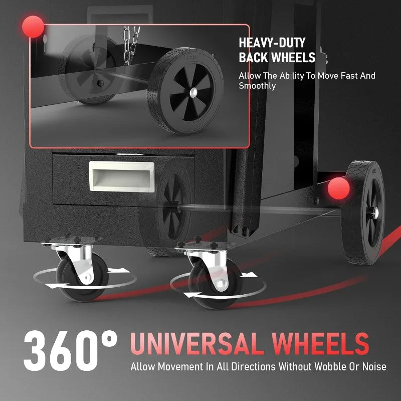 Heavy-Duty Welding Cart with 4 Drawers
