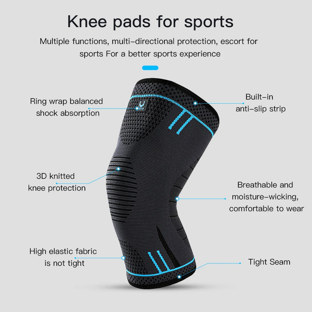 1 Pc Compression Knee Support Sleeve Elastic Knee Pads Brace Springs Gym Sports Protector Basketball Hiking leg guards