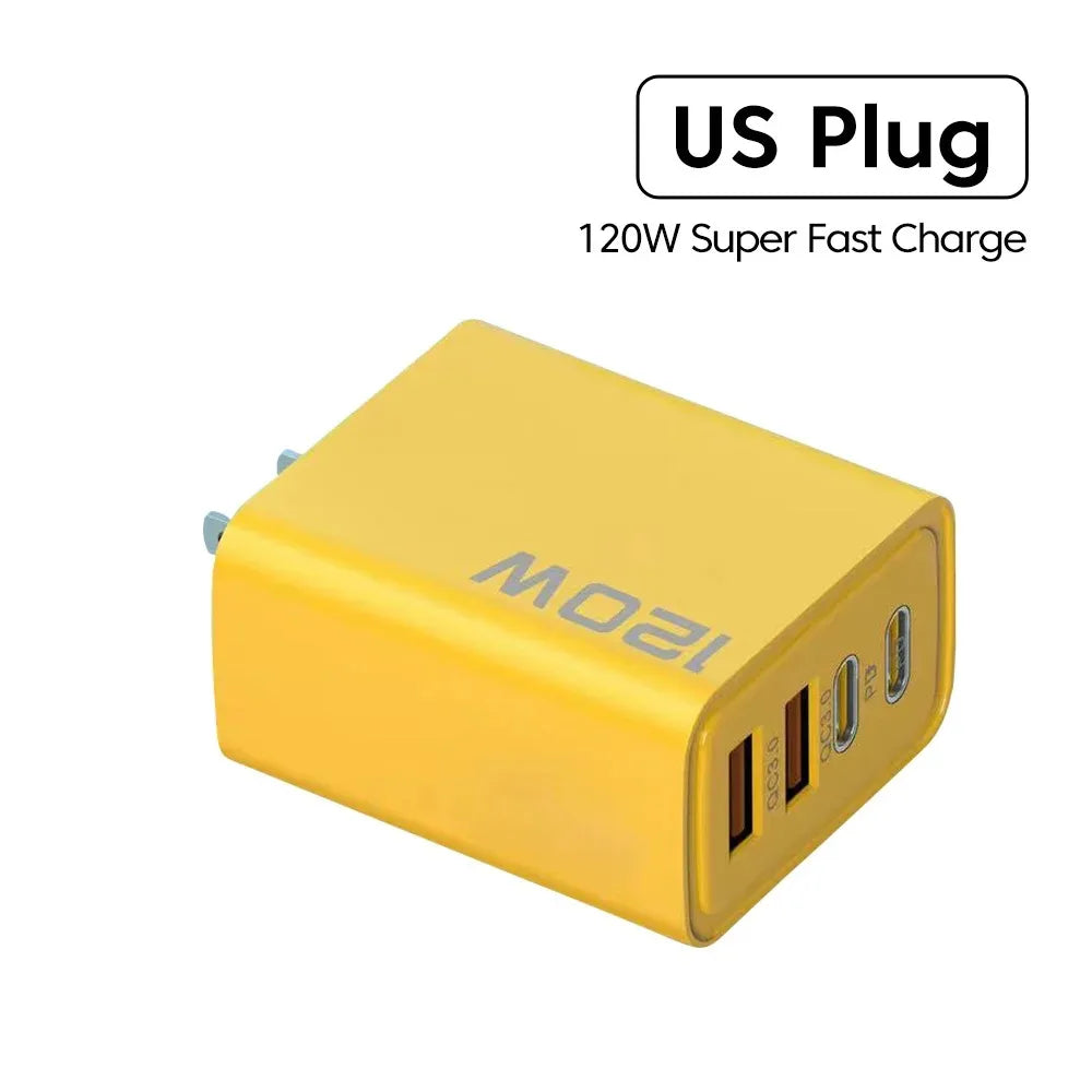 USB Type-C PD 120W Fast Charger Wall Adapter
