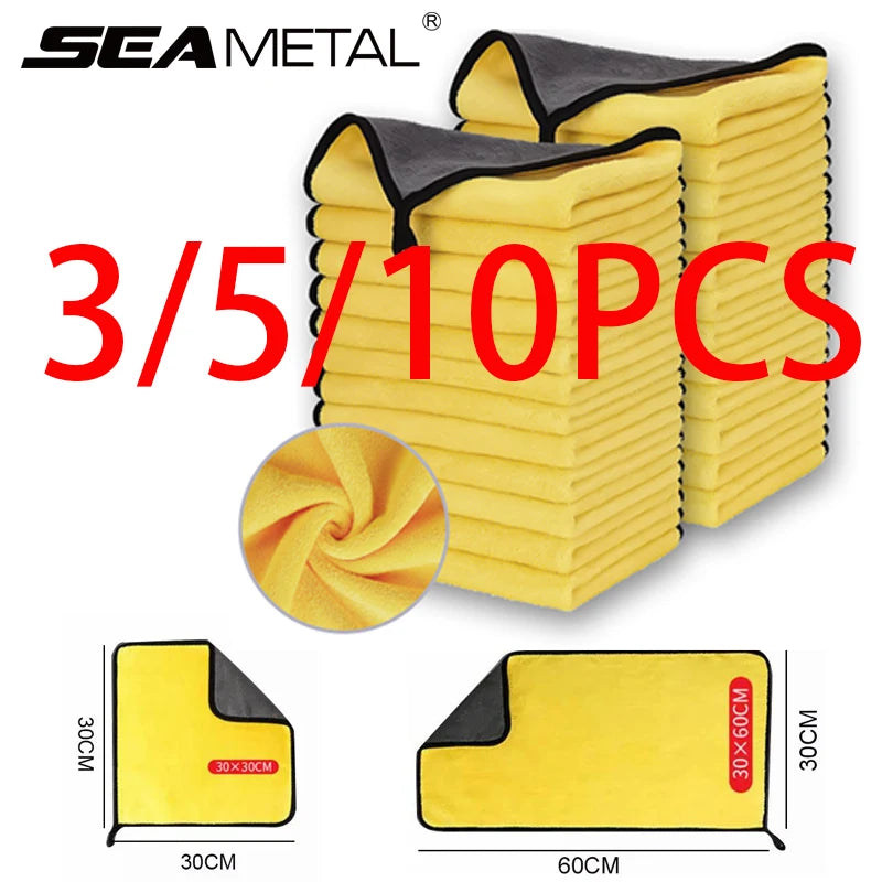 3/5/10Pcs Car Wash Microfiber Towel