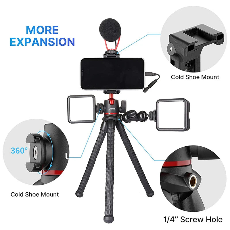 2 in 1 MT-33 Flexible Octopus Tripod for Phone Camera